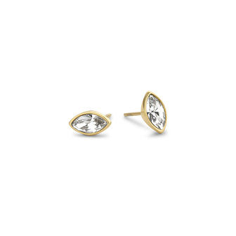 Melano Friends Earrings Marquise Gold-coloured Swarovski Crystal