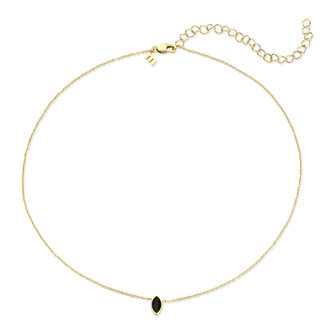 Melano Friends Necklace Marquise Gold-coloured Swarovski Black