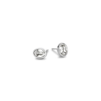 Melano Friends Earrings Oval Silver-coloured Swarovski Crystal