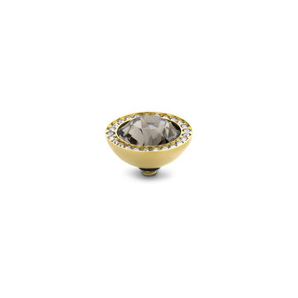 Melano Twisted Meddy  Gold-coloured Zirkonia Crystal Swarovski Black Diamond 10mm