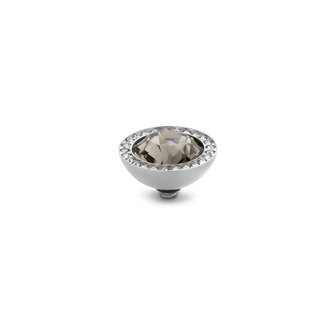 Melano Twisted Meddy  Silver-coloured Zirkonia Crystal Swarovski Black Diamond 10mm