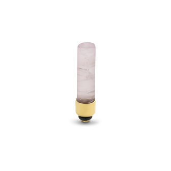 Melano Twisted Meddy Cilinder Goudkleurig Edelsteen Rose Quartz