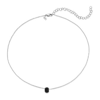 Melano Friends Ketting Pillow Zilverkleurig Swarovski Black