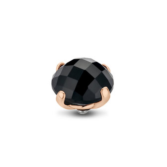 Melano Twisted Facet Bold stone rose gold plated - Black 10mm