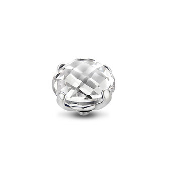 Melano Twisted Facet Bold steentje zilverkleurig - Crystal 10mm
