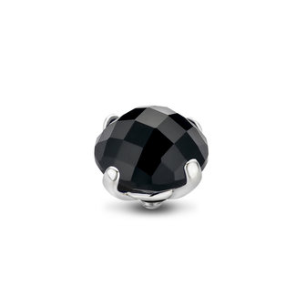Melano Twisted Facet Bold stone silver plated - Black 10mm