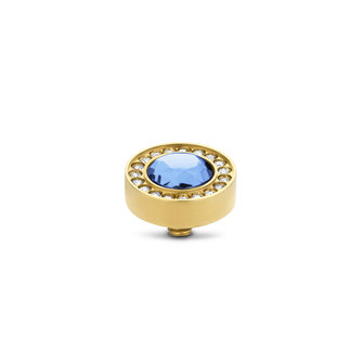 Melano Twisted Halo CZ stone gold plated - Light Sapphire