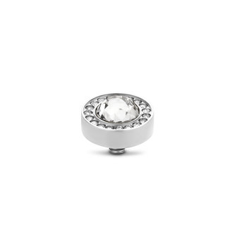 Melano Twisted Halo CZ stone silver plated - Crystal