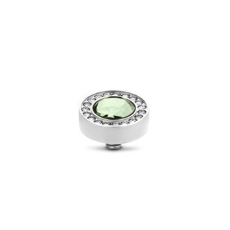 Melano Twisted Halo CZ stone silver plated - Chrysolite