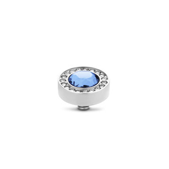 Melano Twisted Halo CZ steentje zilverkleurig - Light Sapphire