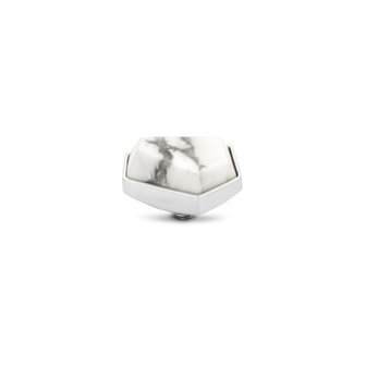 Melano Twisted Geo Gemstone Small stone stainless steel - Howlite 12mm