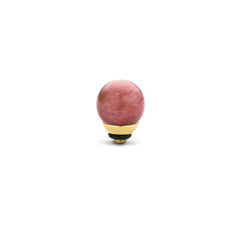 Melano Twisted Gem Ball steentje goudkleurig - Rhodonite
