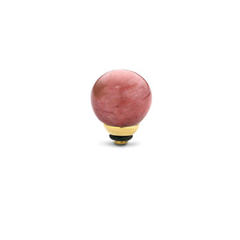 Melano Twisted Gem Ball steentje goudkleurig - Rhodonite