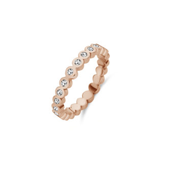 Melano Friends Wave cz ring rose gold plated Crystal