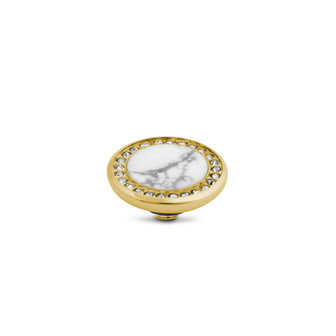 Melano Vivid Crystal Gem stone gold plated - Howlite