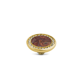 Melano Vivid Crystal Gem stone gold plated - Red Leopard