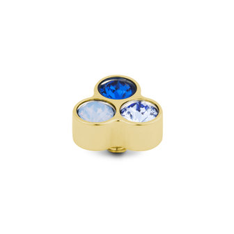 Melano Twisted Trio stone gold plated - Blue