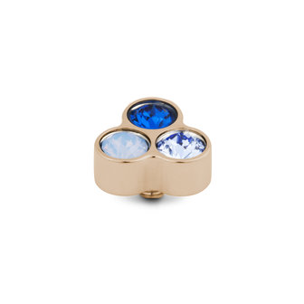 Melano Twisted Trio stone rose gold plated - Blue