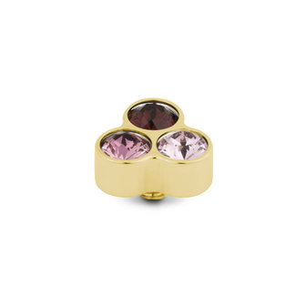 Melano Twisted Trio stone gold plated - Pink