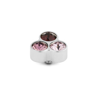 Melano Twisted Trio stone stainless steel - Pink