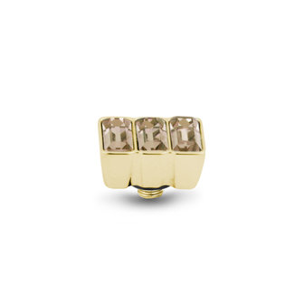 Melano Twisted Multi Baguette steentje goudkleurig - Light Colorado Topaz