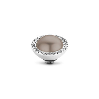 Melano Twisted Crystal Pearl steentje stainless steel - Bronze 