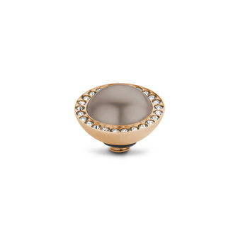 Melano Twisted Crystal Pearl steentje rose gold plated - Bronze 
