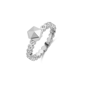 Melano Twisted Wave cz ring stainless steel Crystal 