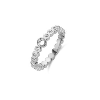 Melano Twisted Wave cz ring stainless steel Crystal 