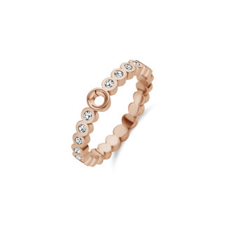Melano Twisted Wave cz ring rose gold plated Crystal 