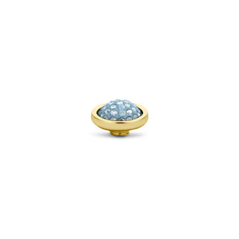 Melano Vivid Shiny steentje goudkleurig - Aquamarine 10mm