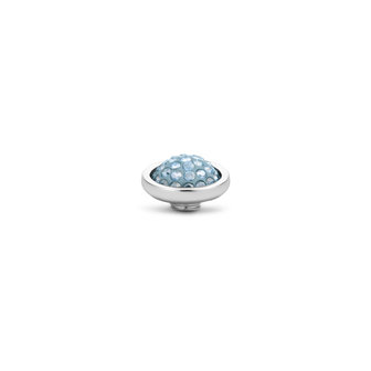 Melano Vivid Shiny steentje zilverkleurig - Aquamarine 10mm 