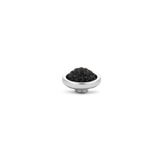 Melano Vivid Shiny steentje zilverkleurig - Jet Black 10mm 
