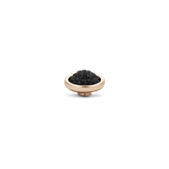 Melano Vivid Shiny steentje rose goudkleurig - Jet Black 10mm 