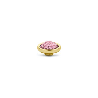 Melano Vivid Shiny steentje goudkleurig - Light Roze 10mm 