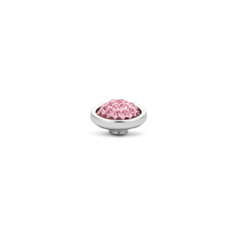 Melano Vivid Shiny steentje zilverkleurig - Light Roze 10mm 