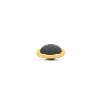 Melano Vivid Frosted Round steentje goudkleurig Black