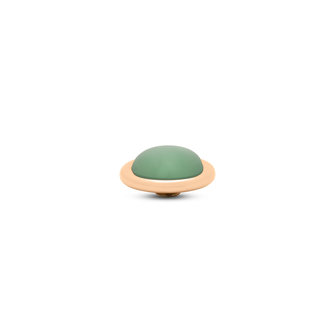 Melano Vivid Frosted Round stone rose gold plated Lime Green