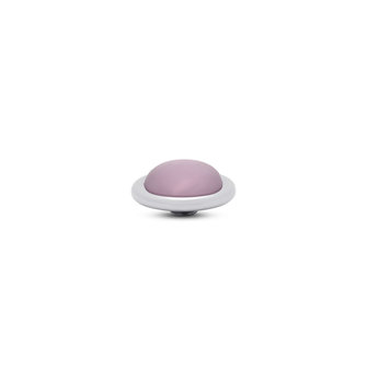 Melano Vivid Frosted Round steentje zilverkleurig Pearl Pink