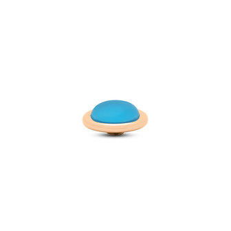 Melano Vivid Frosted Round stone rose gold plated Sky Blue