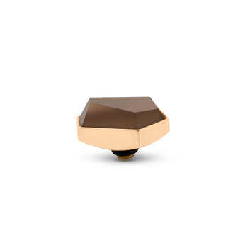 Melano Twisted Frosted Geo stone rose gold plated Camel