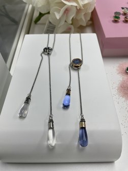 Melano Twisted Glass drop Aufsatz Silberfarben Crystal