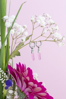 Melano Twisted Glass drop meddy Rose Goldplated Olive