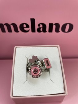 Melano Twisted Resin Crystal CZ steentje Goudkleurig Pink - Light Rose