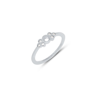 Melano Twisted Thera Ring Zilverkleurig - Crystal