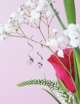 Melano Vivid Resin Pearl Meddy Silverplated Pink Rosalite