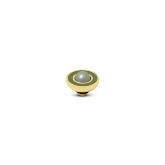 Melano Vivid Resin Pearl steentje Goudkleurig Olive Light Green