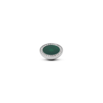 Melano Vivid Engraved Resin Aufsatz CZ Silberfarben Green Crystal
