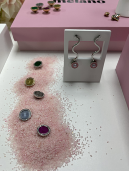 Melano Vivid Engraved Resin steentje CZ Rose Goudkleurig Green Crystal