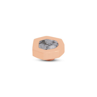 Melano Vivid Heptagon Stone Rose Gold Plated Black Picasso